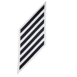 Navy Enlisted Male Hashmarks: Blue Embroidered on White CNT, set of 6