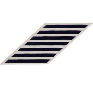 Navy Enlisted Male Hashmarks: Blue embroidered on White CNT, Set of 7