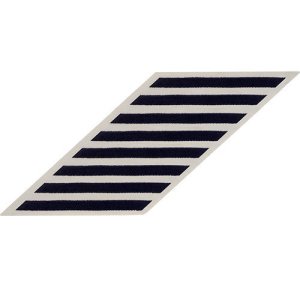 Navy Enlisted Male Hashmarks: Blue embroidered on White CNT, Set of 8