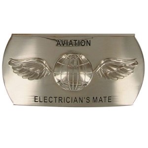 Navy Enlisted Specialty Belt Buckle: Aviation Electrician''s Mate: AE