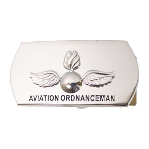 Navy Enlisted Specialty Belt Buckle: Aviation Ordnance, Mirror Finish