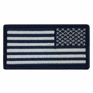 Navy Flag Patch: Blue: Reverse US Flag, Embroidered 2 Piece Organizational Clothing (2POC)