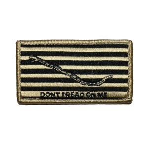 Navy Flag Patch: Khaki: Don''t Tread On Me Flag, Embroidered 2 Piece Organizational Clothing (2POC)