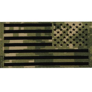 Navy Flag Patch: US Flag Reversed Field, Woodland Digital NWUIII