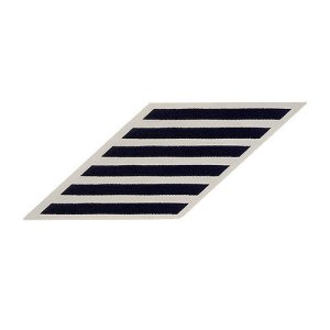 Navy Hash Marks: Blue Embroidered on White CNT, female, set of 6