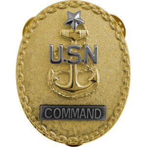 Navy ID Badge: Senior Enlisted Advisor E8 Command CPO, regulation size