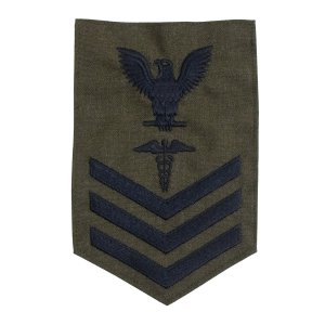 Navy MC E-6 Rate: Hospitalman HM on Green Polywool