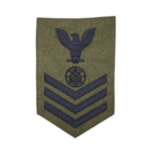 Navy MC E-6 Rate: Religious Program Specialist RP on Green Polywool