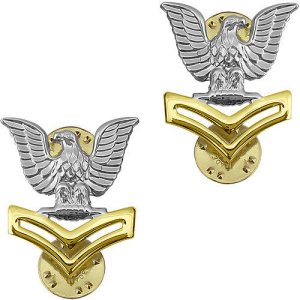Navy Metal Coat Epaulet Device: E5 Petty Officer: Good Conduct