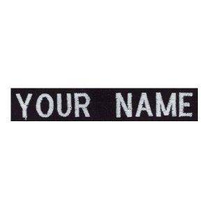 Navy Name Tape: Embroidered on Black for Black Jacket