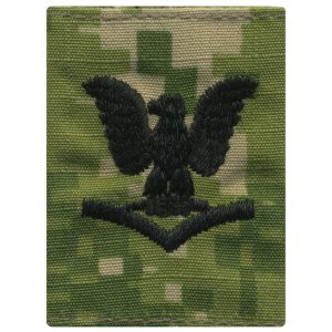 Navy Parka Tab Device: Woodland Digital Embroidered E4 Third Class Petty Officer