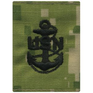 Navy Parka Tab Device: Woodland Digital Embroidered E7 Chief Petty Officer