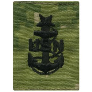 Navy Parka Tab Device: Woodland Digital Embroidered E8 Senior Chief Petty Officer