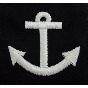 Navy Rating Badge: Seaman Apprentice, serge blue for dress uniforms