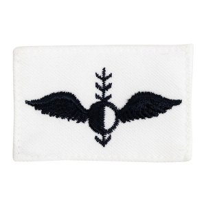Navy Rating Badge: Striker Mark for AG Aerographers Mate, white CNT for dress uniforms