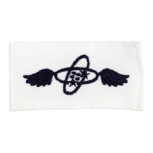 Navy Rating Badge: Striker Mark for AT Aviation Electronics Technician, white CNT for dress uniforms
