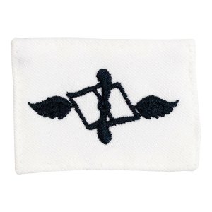 Navy Rating Badge: Striker Mark for AZ Aviation Maintenance Administration, white CNT for dress uniforms