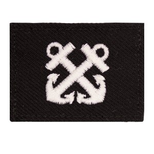 Navy Rating Badge: Striker Mark for BM Boatswains Mate, Serge for dress blue uniform