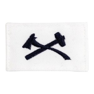 Navy Rating Badge: Striker Mark for DC Damage Controlman, white CNT for dress uniforms
