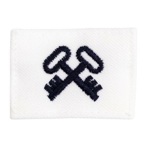 Navy Rating Badge: Striker Mark for LS Logistics, white CNT for dress uniforms