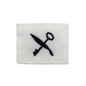 Navy Rating Badge: Striker Mark for RS Retail Services Specialist, white CNT for dress uniforms