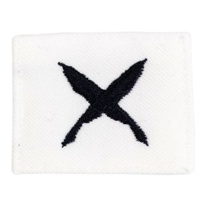 Navy Rating Badge: Striker Mark for YN Yeoman, white CNT for dress uniforms