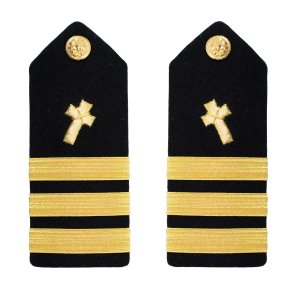 Navy Shoulder Board: Commander Christian Chaplain, male