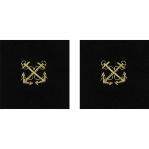 Navy Sleeve Device: Boatswain, synthetic gold embroidered on black