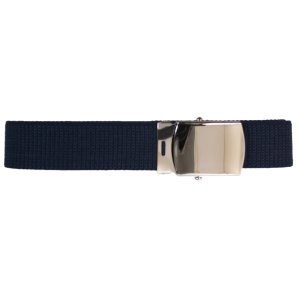 Air Force Belt: Blue Cotton with Mirror Buckle and Tip, male