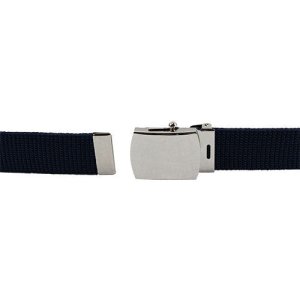 Air Force Belt: Blue Elastic with Mirror Buckle and Tip, female