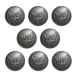 Air Force Button Set, 6/30L and 2/30L Linked HAP Arnold Silver Oxidize