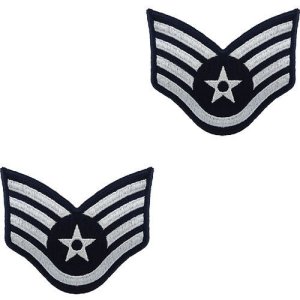 Air Force Embroidered Chevron: Staff Sergeant, small color