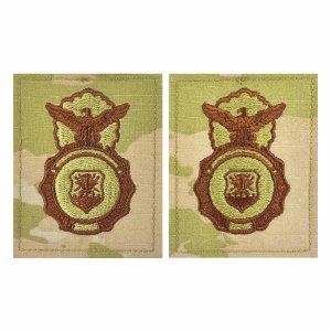 Air Force Embroidered Identification Badge: Security Police, embroidered on OCP with Hook