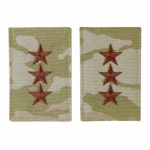 Air Force Embroidered OCP with Hook Officer Rank Insignia: Lieutenant General