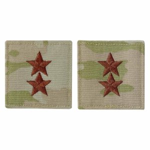 Air Force Embroidered OCP with Hook Officer Rank Insignia: Major General
