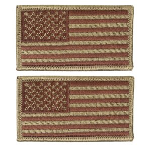 Air Force Flag Patch: United States of America, OCP spice brown and bagby green flag forward facing with hook closure