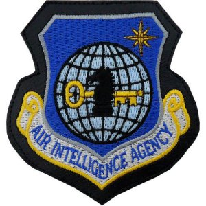 Air Force Patch: Air Intelligence Agency, leather with hook closure