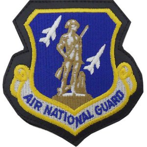Air Force Patch: Air National Guard, leather with hook closure