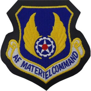 Air Force Patch: Materiel Command, leather with hook closure
