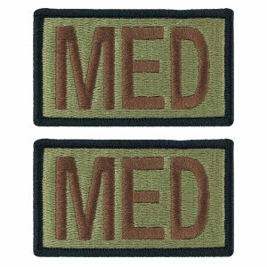 Air Force Patch: MED Letters, OCP with hook Black Border