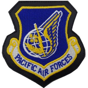 Air Force Patch: Pacific Air Forces, leather with hook closure