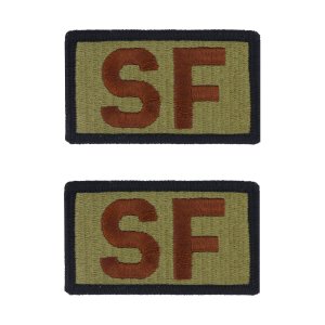 Air Force Patch: SF Letters with Black Borders, OCP with hook