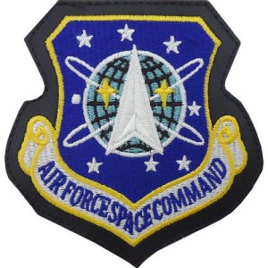 Air Force Patch: Space Command, leather with hook closure