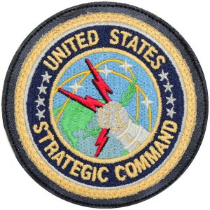 Air Force Patch: United States Strategic Command, leather with hook closure