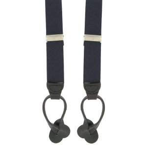 Air Force Suspenders, blue with leather ends