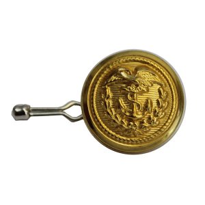 Coast Guard Button: 35 Ligne Gold with bodkin