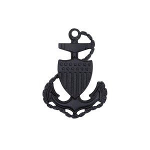 Coast Guard Cap Device: E7 Chief Petty Officer, miniature black metal