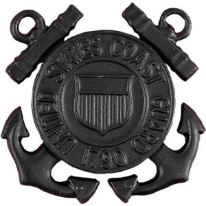 Coast Guard Cap Device: Enlisted, miniature black metal
