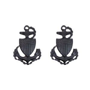 Coast Guard Collar Device: E7 CPO, black metal