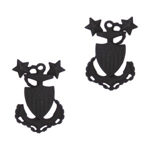 Coast Guard Collar Device: E9 CPO: Master, black metal